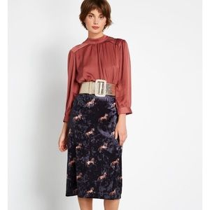 NWT Modcloth Covered Button Pintuck Blouse